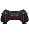 Dark In Love Womens Gothic Velvet & Lace Short Sleeve Bolero Shrug - Red & Black