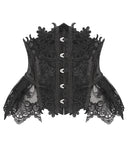 Devil Fashion Womens Gothic Lace Embellished Waist Cincher Corset