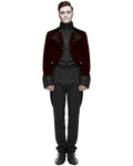 Devil Fashion Tresillian Mens Gothic Tailcoat - Red & Black