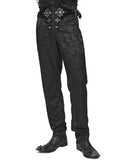 Devil Fashion Mens Gothic Aristocrat Brocade & Velvet Formal Dress Pants