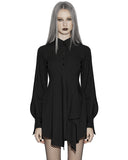 Punk Rave Daily Life Womens Gothic Witch Asymmetric Shirt Dress