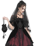 Eva Lady Dark Gothic Wedding Flowered Veil