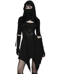 Punk Rave Womens Apocalyptic Gothic Hooded Mini Dress