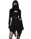 Punk Rave Womens Apocalyptic Gothic Hooded Mini Dress