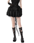 Dark In Love Dark Gothic Jacquard Lace Up Half Skirt