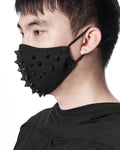 Punk Rave Gothic Face Mask - Black Spiked