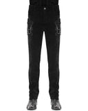 Devil Fashion Mens Gothic Vampire Chained Crucifix Chenille Dress Pants