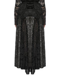 Punk Rave Plus Size Womens Gothic Embossed Damask & Lace Maxi Skirt