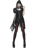 Punk Rave Domitia Womens Gothic Lace Hooded Vest