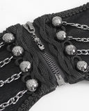 Devil Fashion Mens Gothic Damask Jacquard Chained Cummerbund Belt