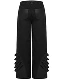 Punk Rave Mens Dark Gothic Cyberpunk Wide-Leg Strapping Pants