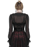 Devil Fashion Womens Dark Gothic Courtesan Lace Applique Cincher