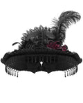 Eva Lady Womens Dark Gothic Punk Lolita Rose Wide Brim Mourning Hat