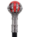 Penny Dreadful Gothic Skeleton Hand Swaggering Cane - Red Orb