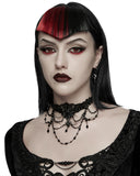Punk Rave Womens Elegant Gothic Beaded & Chained Lace Crucifix Necklace