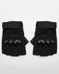 Punk Rave Mens Apocalyptic Punk Tactical Armour Studded Fingerless Gloves