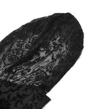 Dark In Love Womens Gothic Sorceress Sheer Floral Mesh Hooded Gown Dress
