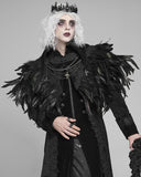 Devil Fashion Mens Gothic Aristocrat Chained & Feathered Shoulder Cape Cloak