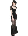 Dark In Love Long Elegant Gothic Sexy Burlesque Sheer Lace Mermaid Dress