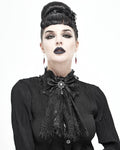 Devil Fashion Gothic Lace Bow Cravat - Black