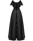 Punk Rave Womens Long Gothic Jacquard Ballgown Wedding Dress - Black