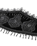 Dark In Love Womens Gothic Velvet Beaded Waist Cincher Corset Belt