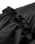 Dark In Love Gothic Velvet Coffin Collar Dress - Black
