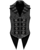 Devil Fashion Mens Dark Gothic Aristocrat Jacquard & Velvet Tailed Waistcoat Vest