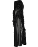Punk Rave Womens Long Victorian Gothic Velvet & Lace Maxi Skirt