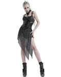 Punk Rave Womens CyberSteel Silver Mesh Camisole Dress