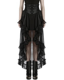 Punk Rave Womens Long Romantic Gothic Layered Chiffon Corset Skirt
