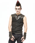 Devil Fashion Corruption Chamber Mens Apocalyptic Armoured Tank Top - Brown
