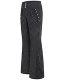 Devil Fashion Mens Gothic Aristocrat Embellished Lace Applique Dress Pants