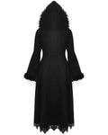 Dark In Love Womens Long Romantic Gothic Hooded Coat With Faux Fur Trims