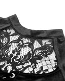 Dark In Love Womens Regency Gothic Velvet & Lace Flared Sleeve Blouse Top