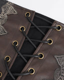 Devil Fashion Mens Steampunk Cummerbund Belt - Brown Faux Leather