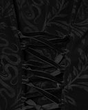 Punk Rave Womens Gothic Aristocrat Damask Velvet Frock Coat Jacket - Black