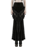 Punk Rave Womens Long Victorian Gothic Velvet & Lace Maxi Skirt