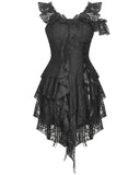 Dark In Love Eldonia Lace Steampunk Dress - Black