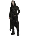 Punk Rave Mens Apocalyptic Gothic Broken Knit Hooded Piercing Cloak Jacket