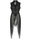 Punk Rave Womens Dark Gothic Punk Asymmetric Long Waistcoat Vest