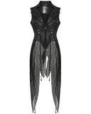Punk Rave Womens Dark Gothic Punk Asymmetric Long Waistcoat Vest