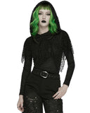 Punk Rave Womens Apocalyptic Wasteland Gothic Hooded Mesh Shawl Top