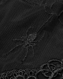 Punk Rave Womens Gothic Off Shoulder Tunic Blouse Top Black Spiderweb Mesh Lace