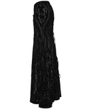 Punk Rave Womens Long Gothic Damask Flocked Mesh Fiashtail Maxi Skirt