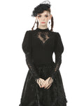 Dark In Love Midnight Rose Gothic Lace Cutout Top