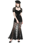 Dark In Love Long Elegant Gothic Sexy Burlesque Sheer Lace Mermaid Dress