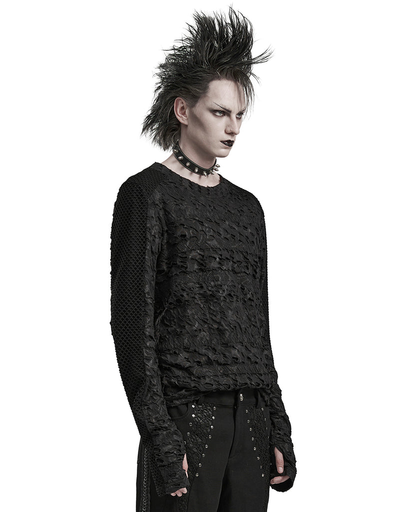 Punk Rave Mens Apocalyptic Gothic Textured Knit Top – Violent Delights