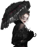 Eva Lady Gorgeous Gothic Lolita Rose, Lace & Mesh Parasol Umbrella