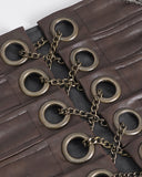 Devil Fashion Mens Steampunk Cummerbund Belt - Brown Faux Leather